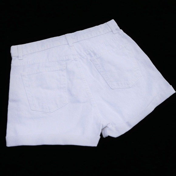 John Galt White Denim Jean Shorts High Waist Button Fly M - Picture 2 of 5
